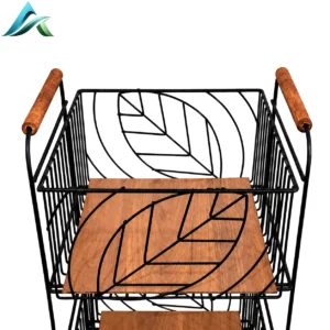 سبد سیب زمینی و پیاز 3 طبقه مدل Amendy طرح برگ ١