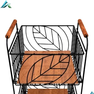 سبد سیب زمینی و پیاز 3 طبقه مدل Amendy طرح برگ ١